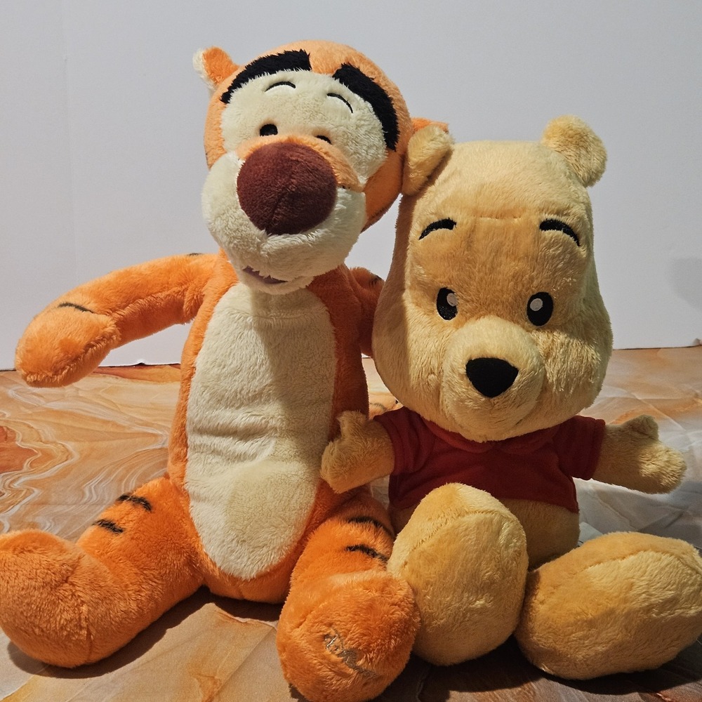 Disney Winnie the Pooh Big Feet & Tigger Plush Lot Just Play Stuffed Animals